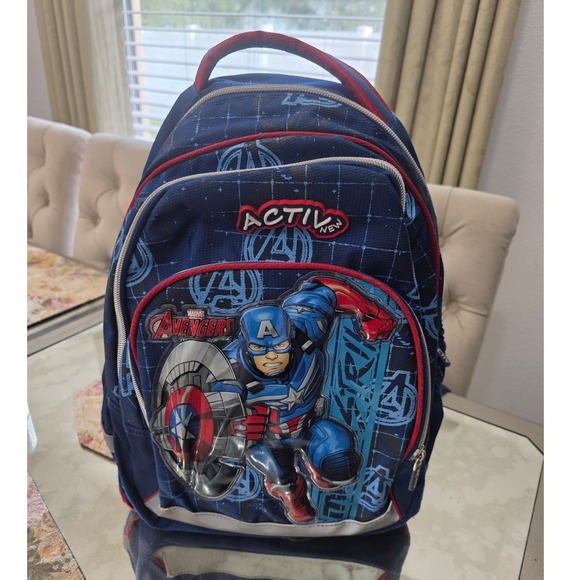 Activ New Other - Marvel Avengers Captain America Kids Backpack Blue Red Activ New Superhero Bag